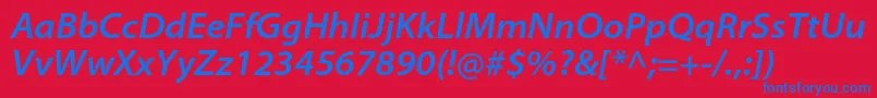 MyriadproSemiboldsemiextit Font – Blue Fonts on Red Background