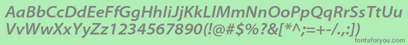 フォントMyriadproSemiboldsemiextit – 緑の背景に灰色の文字