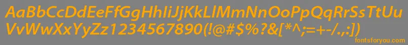 MyriadproSemiboldsemiextit-Schriftart – Orangefarbene Schriften auf grauem Hintergrund
