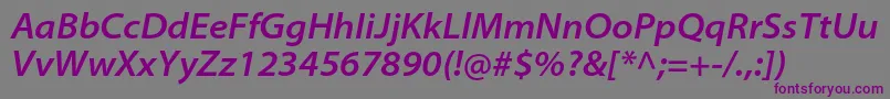 MyriadproSemiboldsemiextit Font – Purple Fonts on Gray Background