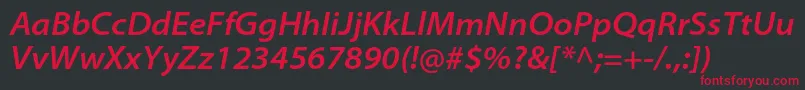 MyriadproSemiboldsemiextit Font – Red Fonts on Black Background