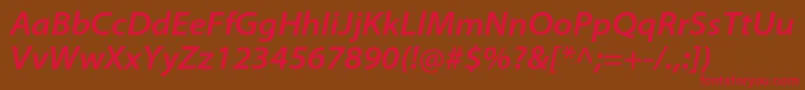 MyriadproSemiboldsemiextit Font – Red Fonts on Brown Background