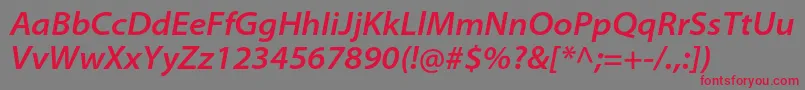 MyriadproSemiboldsemiextit Font – Red Fonts on Gray Background