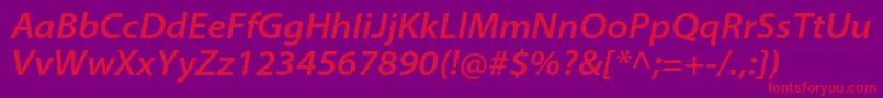 フォントMyriadproSemiboldsemiextit – 紫の背景に赤い文字