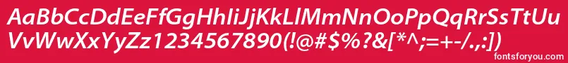 MyriadproSemiboldsemiextit Font – White Fonts on Red Background