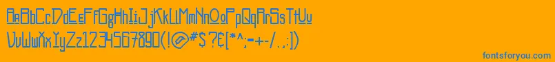 フォントScalacticJ – オレンジの背景に青い文字