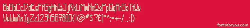 フォントScalacticJ – 赤い背景に緑の文字