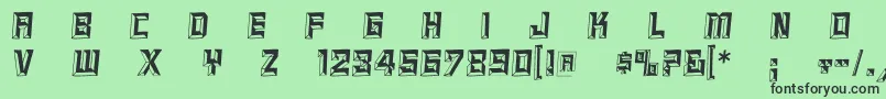 ReliefcapsItalic Font – Black Fonts on Green Background