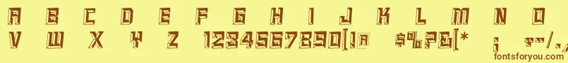 ReliefcapsItalic Font – Brown Fonts on Yellow Background