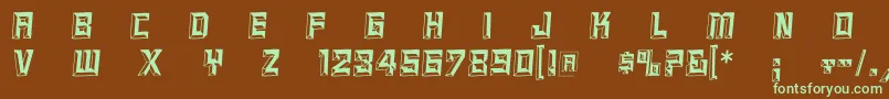 ReliefcapsItalic Font – Green Fonts on Brown Background