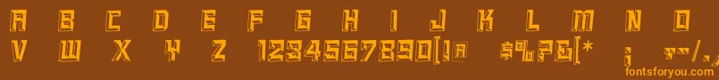 ReliefcapsItalic Font – Orange Fonts on Brown Background