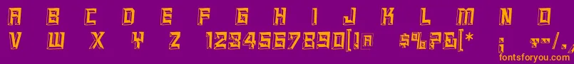 ReliefcapsItalic Font – Orange Fonts on Purple Background