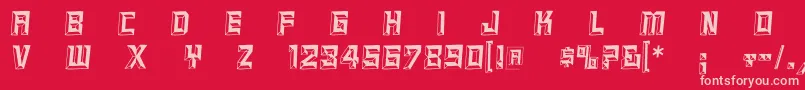 ReliefcapsItalic-Schriftart – Rosa Schriften auf rotem Hintergrund