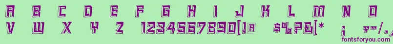 ReliefcapsItalic Font – Purple Fonts on Green Background
