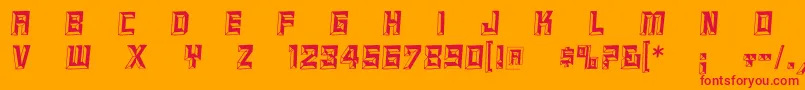 ReliefcapsItalic Font – Red Fonts on Orange Background