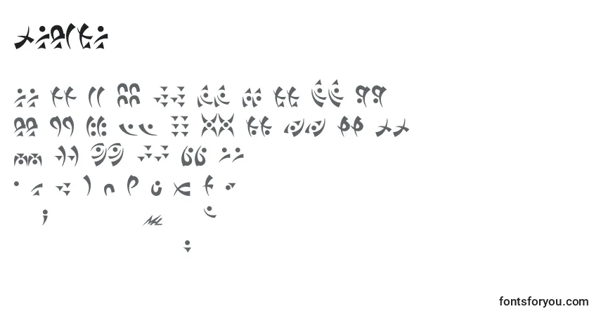 A fonte Takcha – alfabeto, números, caracteres especiais