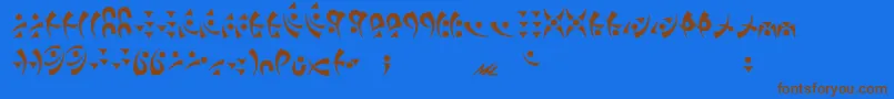Takcha Font – Brown Fonts on Blue Background