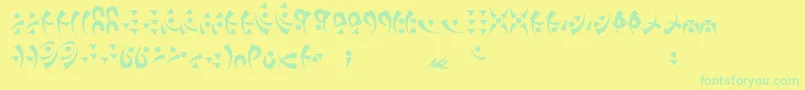 Takcha Font – Green Fonts on Yellow Background
