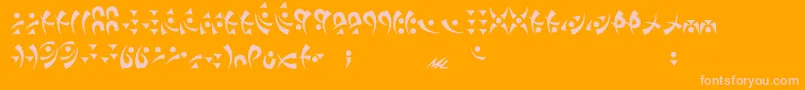 Takcha Font – Pink Fonts on Orange Background