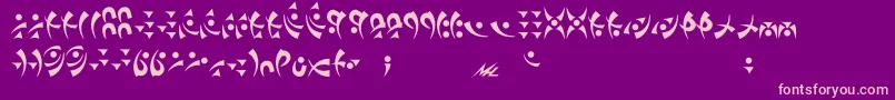 Takcha-fontti – vaaleanpunaiset fontit violetilla taustalla