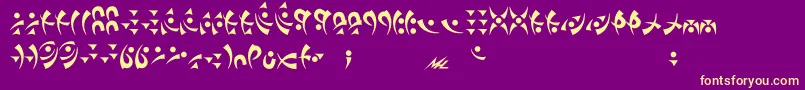 Takcha Font – Yellow Fonts on Purple Background