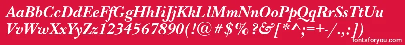 Шрифт NewbaskervilletttBolditalic – белые шрифты на красном фоне