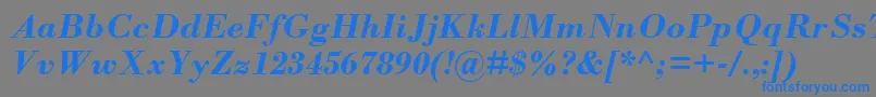 BodoniMtРџРѕР»СѓР¶РёСЂРЅС‹Р№РљСѓСЂСЃРёРІ Font – Blue Fonts on Gray Background