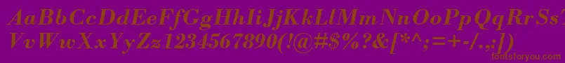 BodoniMtРџРѕР»СѓР¶РёСЂРЅС‹Р№РљСѓСЂСЃРёРІ Font – Brown Fonts on Purple Background