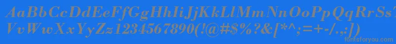 BodoniMtРџРѕР»СѓР¶РёСЂРЅС‹Р№РљСѓСЂСЃРёРІ Font – Gray Fonts on Blue Background