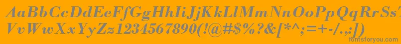 BodoniMtРџРѕР»СѓР¶РёСЂРЅС‹Р№РљСѓСЂСЃРёРІ Font – Gray Fonts on Orange Background