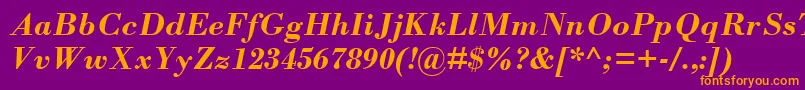 BodoniMtРџРѕР»СѓР¶РёСЂРЅС‹Р№РљСѓСЂСЃРёРІ Font – Orange Fonts on Purple Background