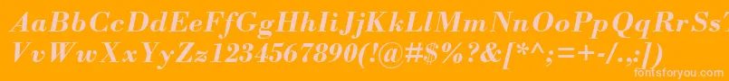 BodoniMtРџРѕР»СѓР¶РёСЂРЅС‹Р№РљСѓСЂСЃРёРІ Font – Pink Fonts on Orange Background