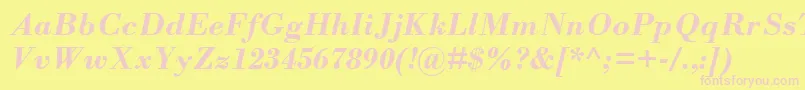 BodoniMtРџРѕР»СѓР¶РёСЂРЅС‹Р№РљСѓСЂСЃРёРІ Font – Pink Fonts on Yellow Background