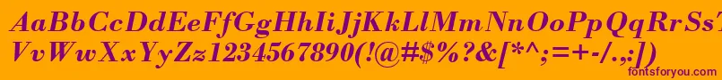 BodoniMtРџРѕР»СѓР¶РёСЂРЅС‹Р№РљСѓСЂСЃРёРІ Font – Purple Fonts on Orange Background