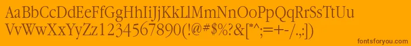 GaramondnarrowcttNormal Font – Brown Fonts on Orange Background