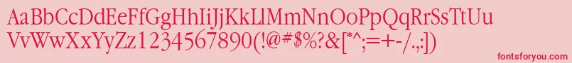 GaramondnarrowcttNormal Font – Red Fonts on Pink Background