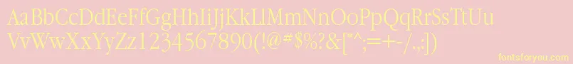 GaramondnarrowcttNormal Font – Yellow Fonts on Pink Background
