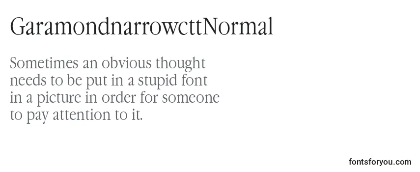 Review of the GaramondnarrowcttNormal Font