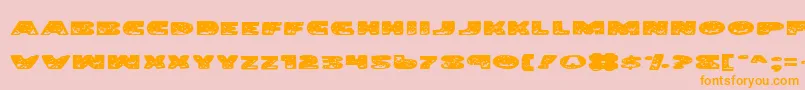 Police Lande – polices orange sur fond rose