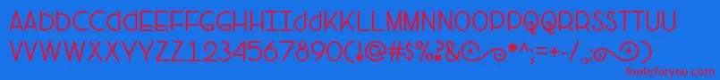 HeadVersusHeart Font – Red Fonts on Blue Background