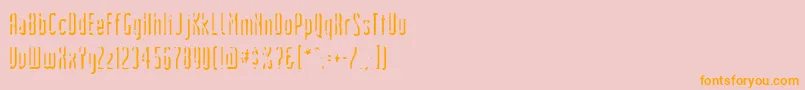 Devils ffy-Schriftart – Orangefarbene Schriften auf rosa Hintergrund