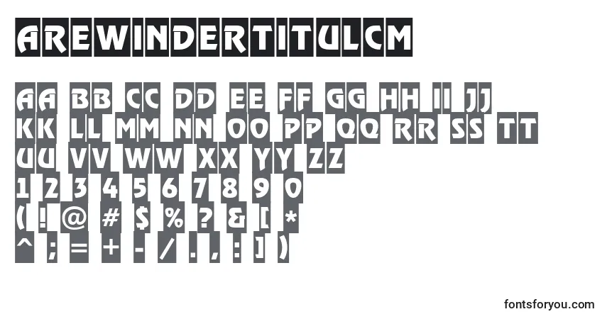 Czcionka ARewindertitulcm – alfabet, cyfry, specjalne znaki
