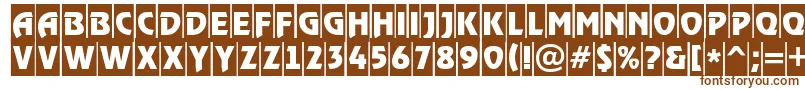 ARewindertitulcm-Schriftart – Braune Schriften auf weißem Hintergrund