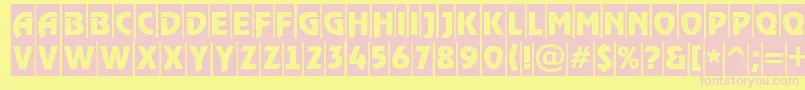 ARewindertitulcm-fontti – vaaleanpunaiset fontit keltaisella taustalla