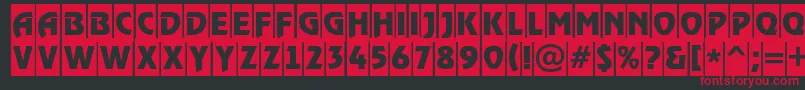 フォントARewindertitulcm – 黒い背景に赤い文字