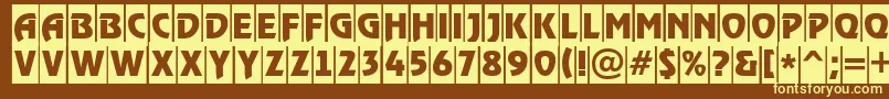 ARewindertitulcm-fontti – keltaiset fontit ruskealla taustalla