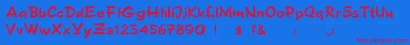 Solosemiscrip Font – Red Fonts on Blue Background