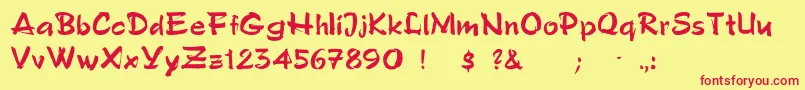 Solosemiscrip Font – Red Fonts on Yellow Background