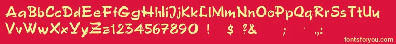 Solosemiscrip Font – Yellow Fonts on Red Background
