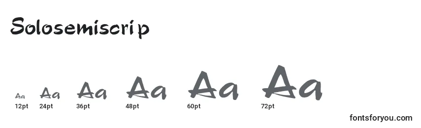 Размеры шрифта Solosemiscrip